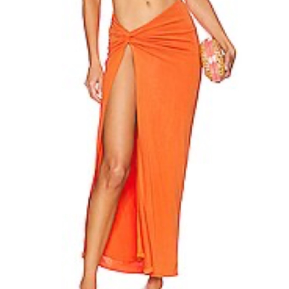 Size Medium High Split Preloved Vibrant Orange Ma… - image 1